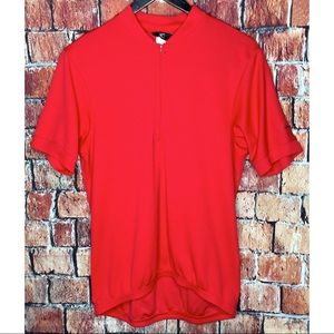 Canari Men’s Cycling Bike Jersey Short Sleeve Large Red 1/4 Zip 3 Pocket